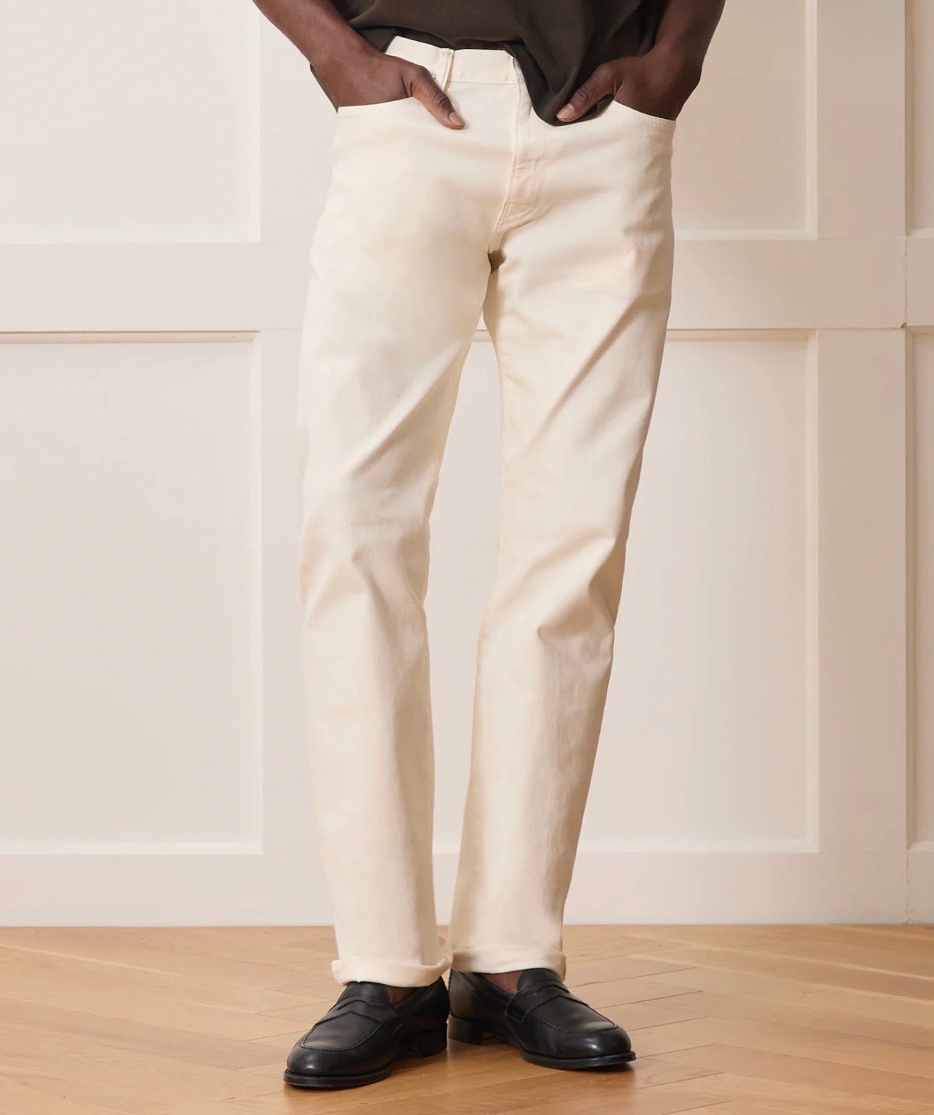 TODD SNYDER STRAIGHT FIT 5-POCKET CHINO IN CANVAS in CANVAS — view 2
