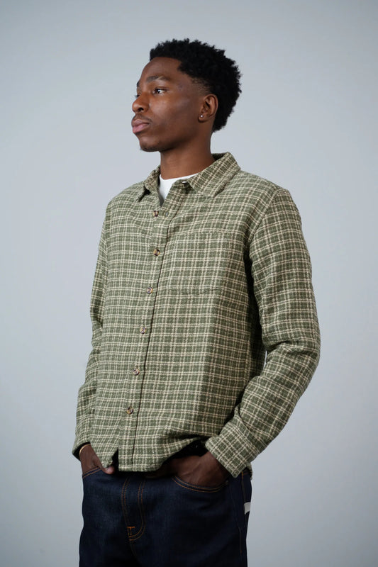 CORRIDOR REVERSE TWEED LS SHIRT IN GREEN