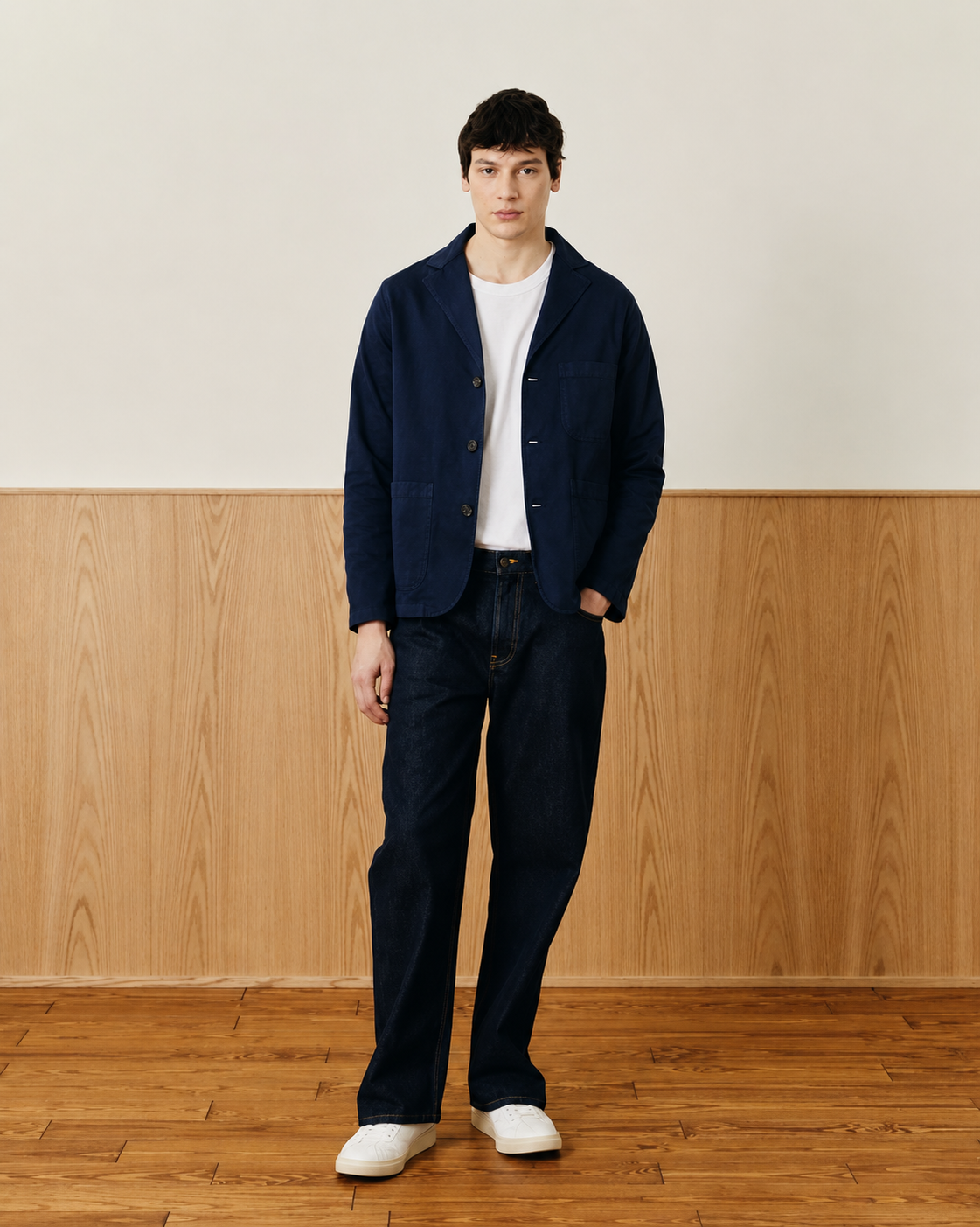 CORRIDOR TWILL BLAZER IN NAVY