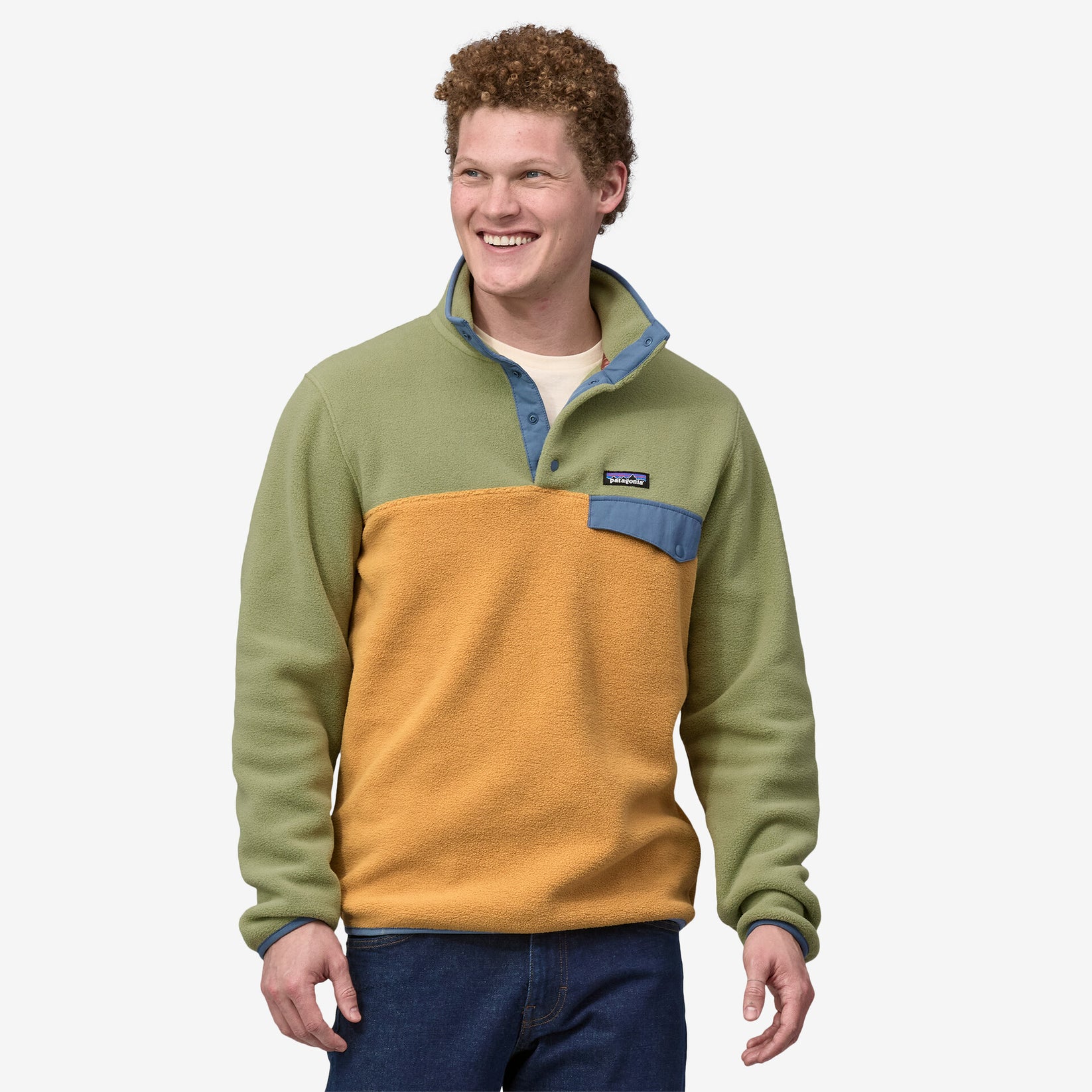 PATAGONIA LIGHTWEIGHT SYNCHILLA SNAP PULLOVER IN PUFFER FISH in PUFFER FISH — view 2