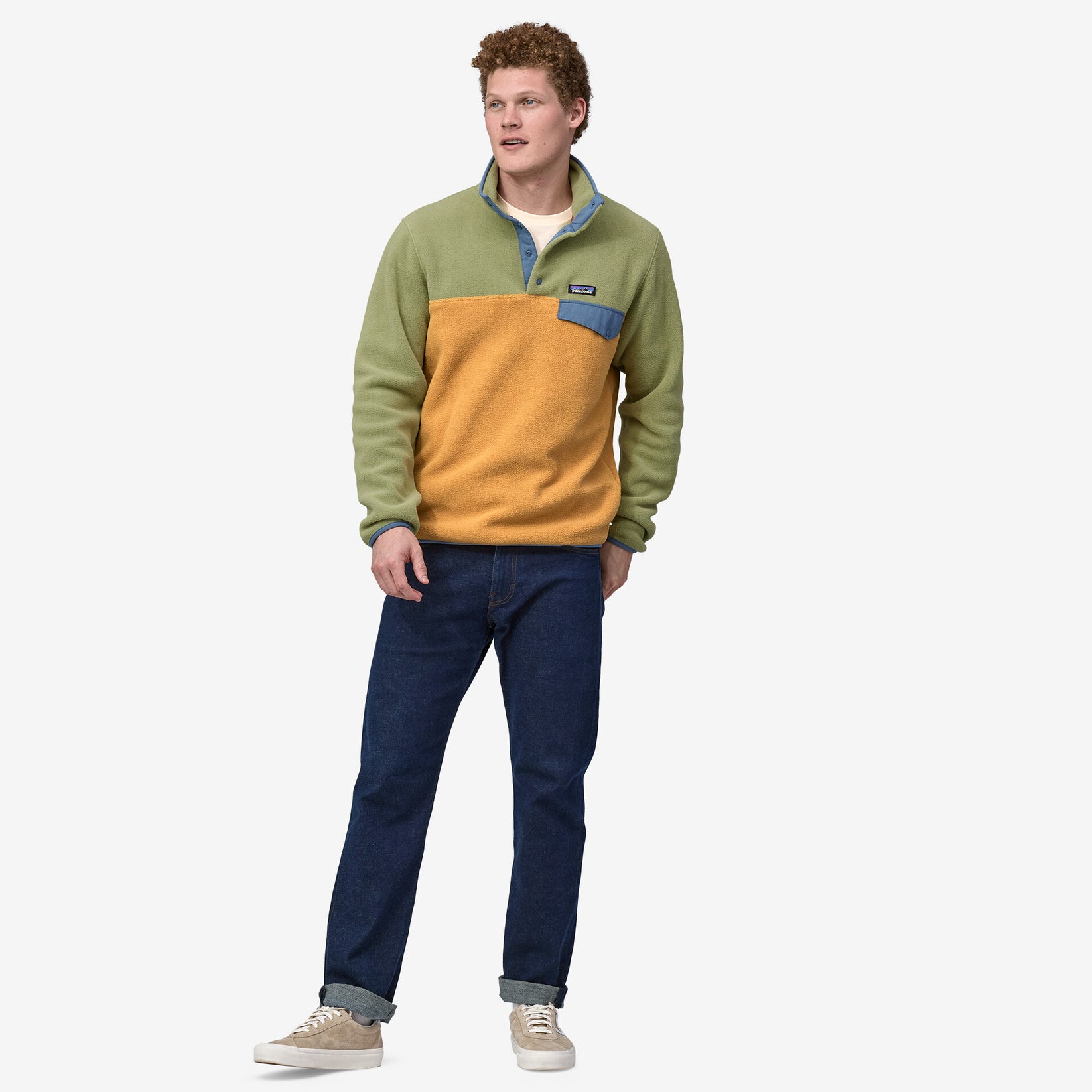 PATAGONIA LIGHTWEIGHT SYNCHILLA SNAP PULLOVER IN PUFFER FISH in PUFFER FISH — view 4