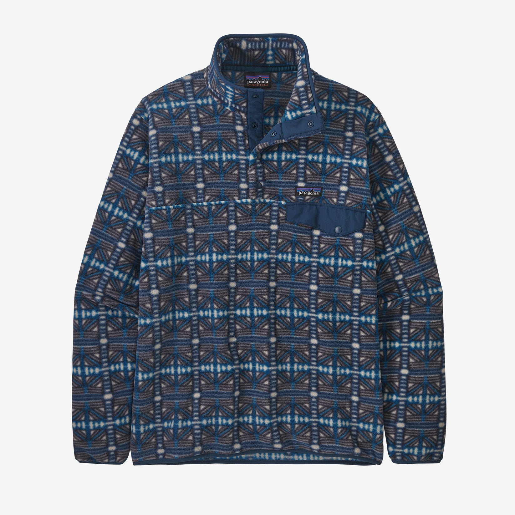 PATAGONIA LIGHTWEIGHT SYNCHILLA SNAP PULLOVER IN SNOW BEAM: DARK NATURAL in SNOW BEAM: DARK NATURAL — main product view