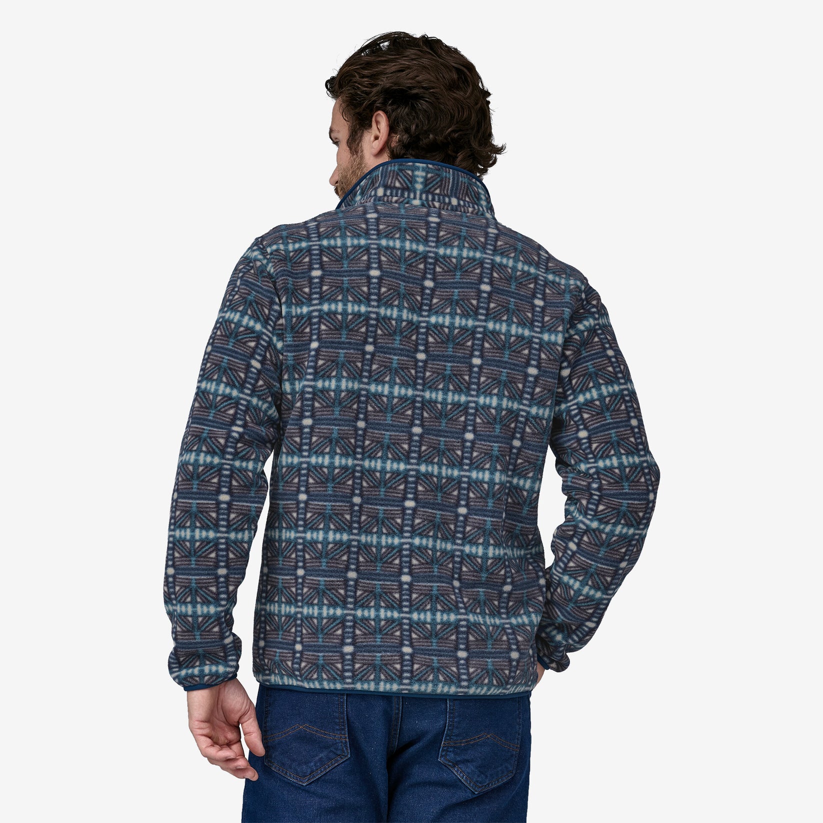 PATAGONIA LIGHTWEIGHT SYNCHILLA SNAP PULLOVER IN SNOW BEAM: DARK NATURAL in SNOW BEAM: DARK NATURAL — view 3