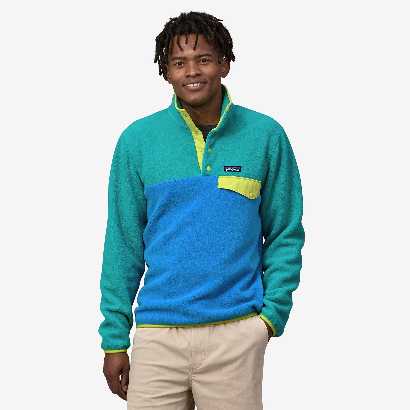 PATAGONIA LIGHTWEIGHT SYNCHILLA SNAP PULLOVER IN VESSEL BLUE in VESSEL BLUE — view 2