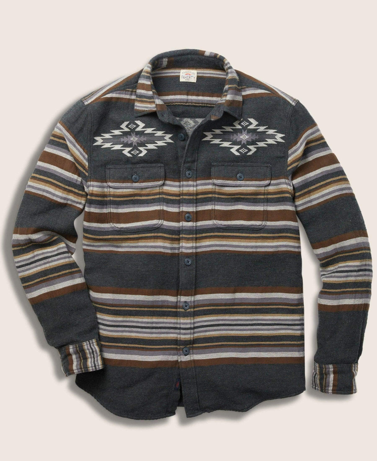 Faherty Doug Good Feather Canyon Overshirt in Desert Blackstar Serape - Rent with Thred