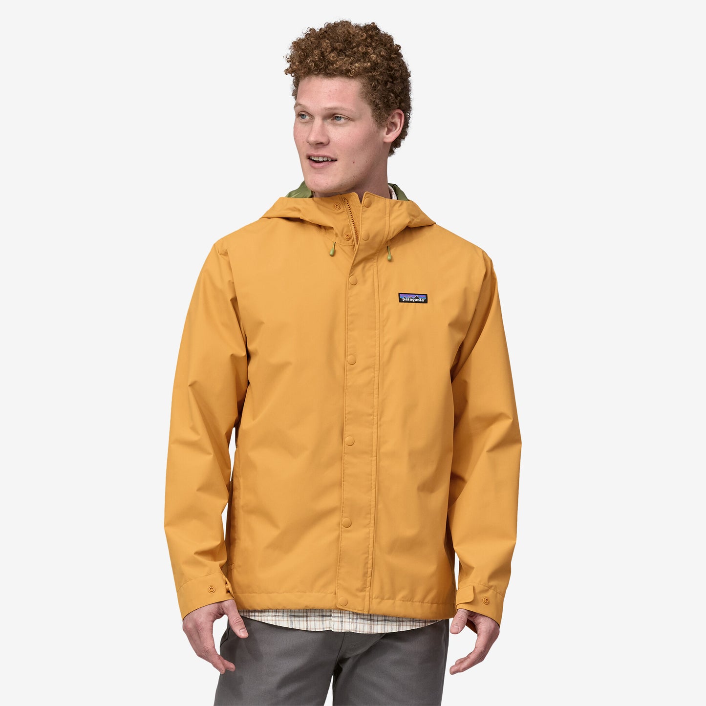 PATAGONIA JACKSON GLACIER RAIN JACKET IN PUFFERFISH GOLD