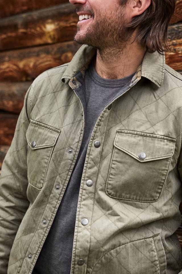 FAHERTY DOUG GOOD FEATHER REVERSIBLE BONDI JACKET IN OLIVE/BLACK STAR NATION in OLIVE/BLACK STAR NATION — view 2