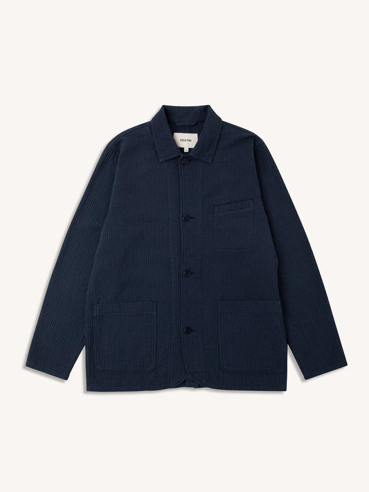 KESTIN HUNTLY JACKET IN NAVY MATCHSTICK