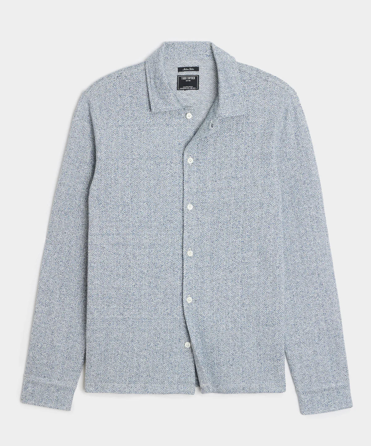 TODD SNYDER LINEN-COTTON KNIT SHIRT IN BLUE NOTE in BLUE NOTE — main product view