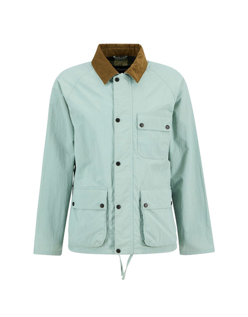 BARBOUR MODIFIED SOLWAY SHOWERPROOF JACKET IN MINT BLUE product view