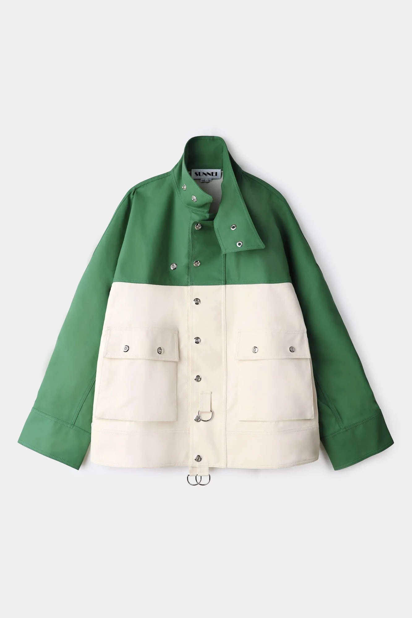 SUNNEI SHORT PINO JACKET IN CREAM AND GREEN in CREAM AND GREEN — main product view