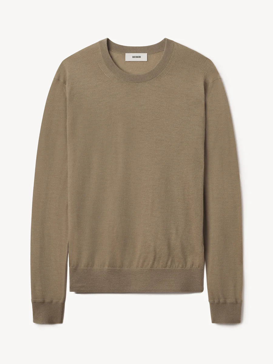 BUCK MASON CALIFORNIA CASHMERE CREW IN GOLDEN KHAKI