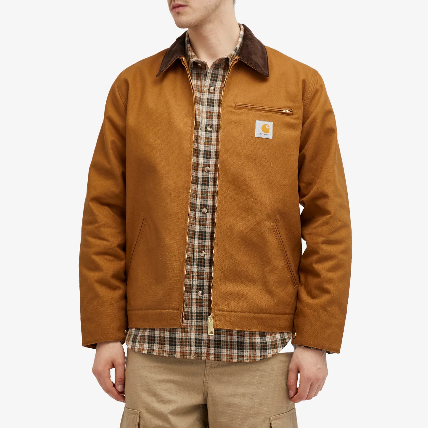 CARHARTT WIP DETROIT JACKET IN HAMILTON BROWN