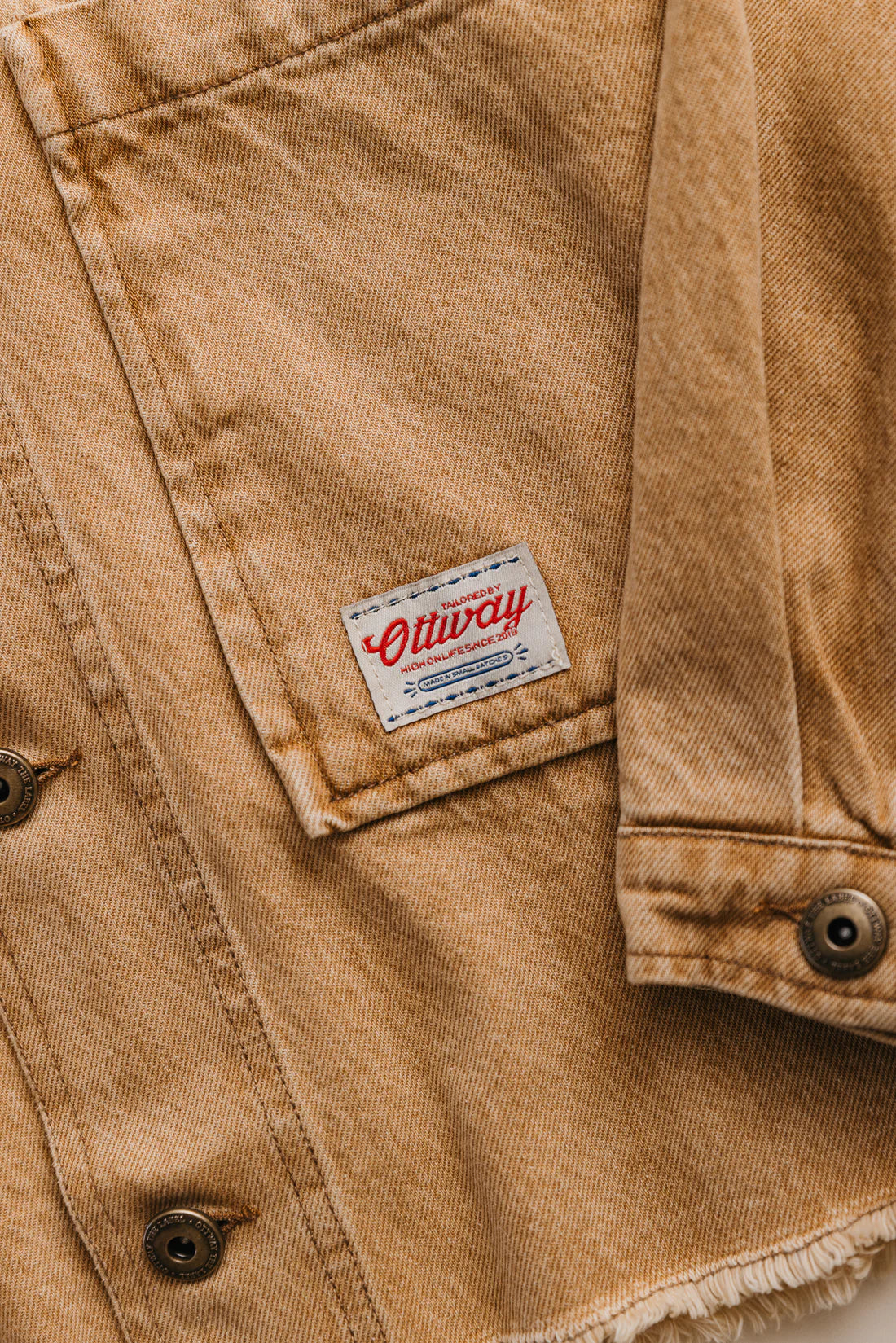Ottway the Label OTTWAY WESTON DENIM JACKET IN MUSTARD in MUSTARD — view 2