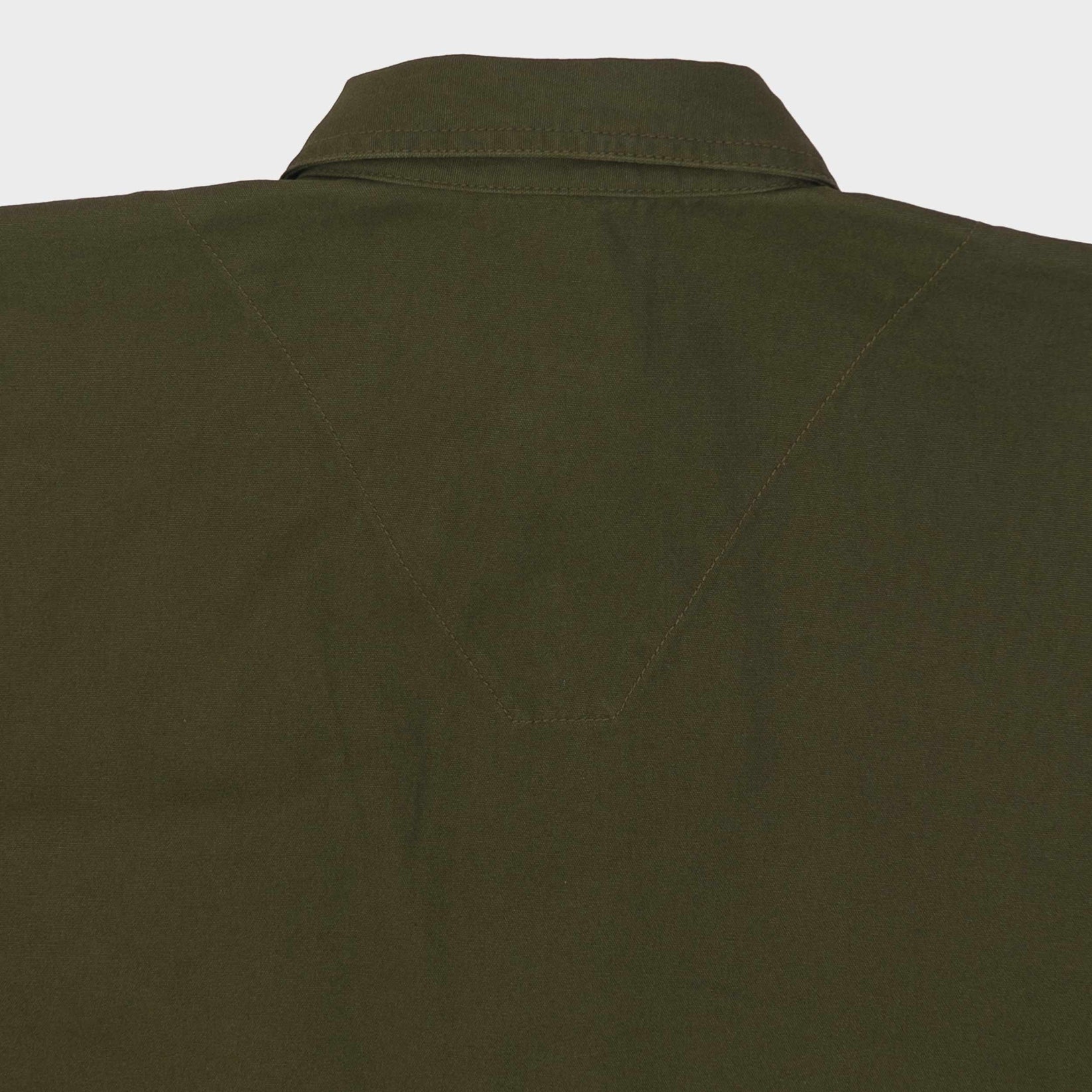 GARDENHEIR WASHED COTTON GARDENING SMOCK NO. 2 IN OLIVE in OLIVE — view 3