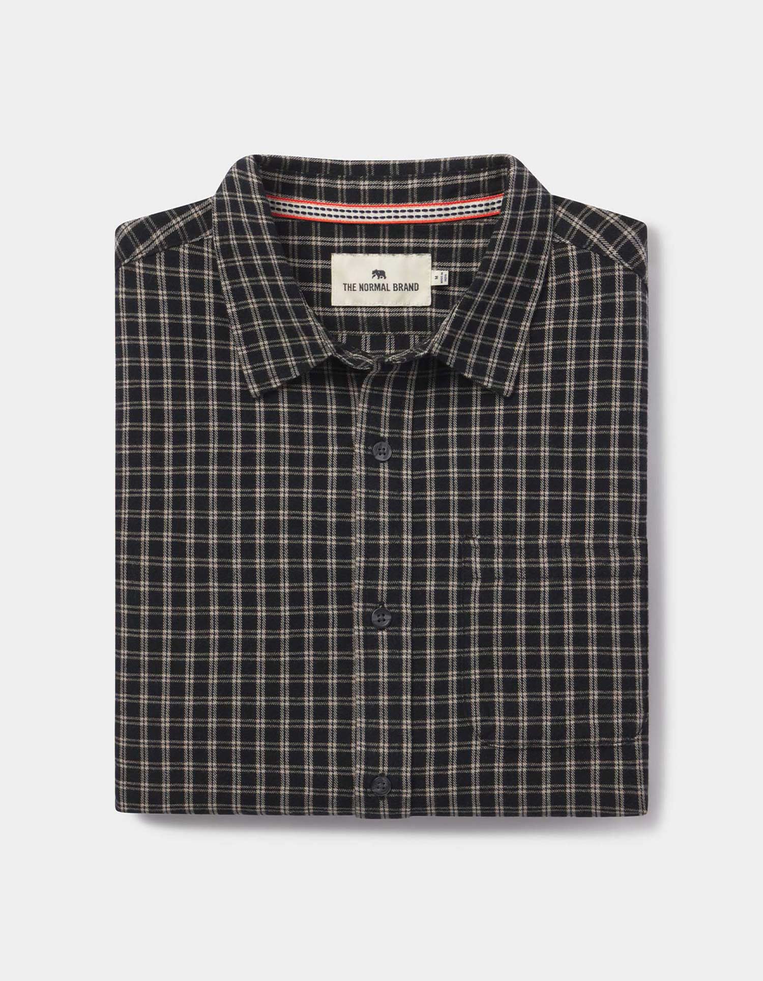 THE NORMAL BRAND NIKKO CLASSIC BUTTON UP SHIRT IN BLACK PLAID in BLACK PLAID — main product view