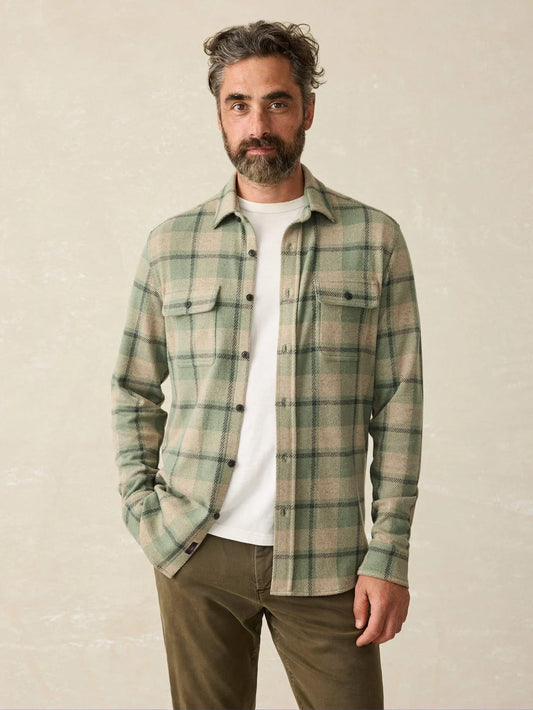 FAHERTY LEGEND SWEATER SHIRT IN FOREST DRIVE PLAID