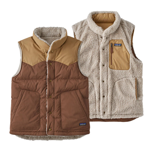 PATAGONIA REVERSIBLE BIVY DOWN VEST IN MOOSE BROWN product view