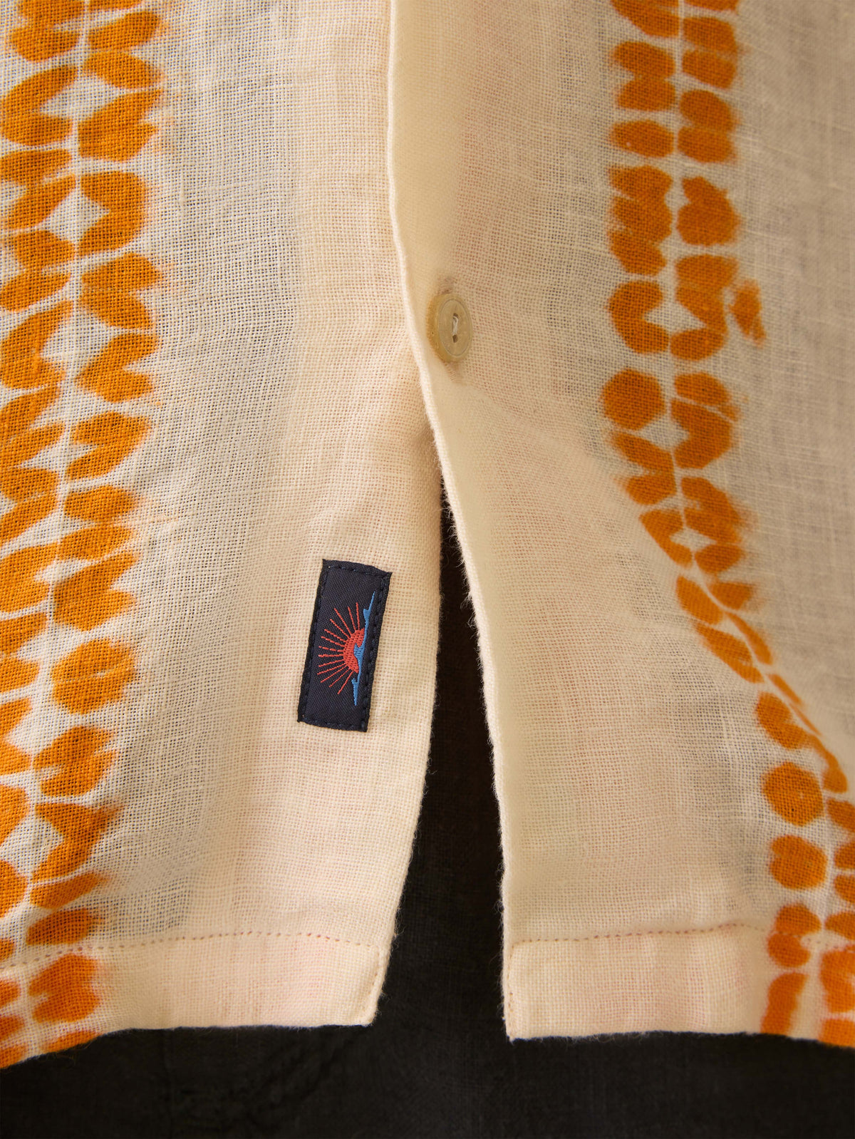 FAHERTY SHIBORI PALMA SS LINEN SHIRT IN CITRUS VALLEY in CITRUS VALLEY — view 2