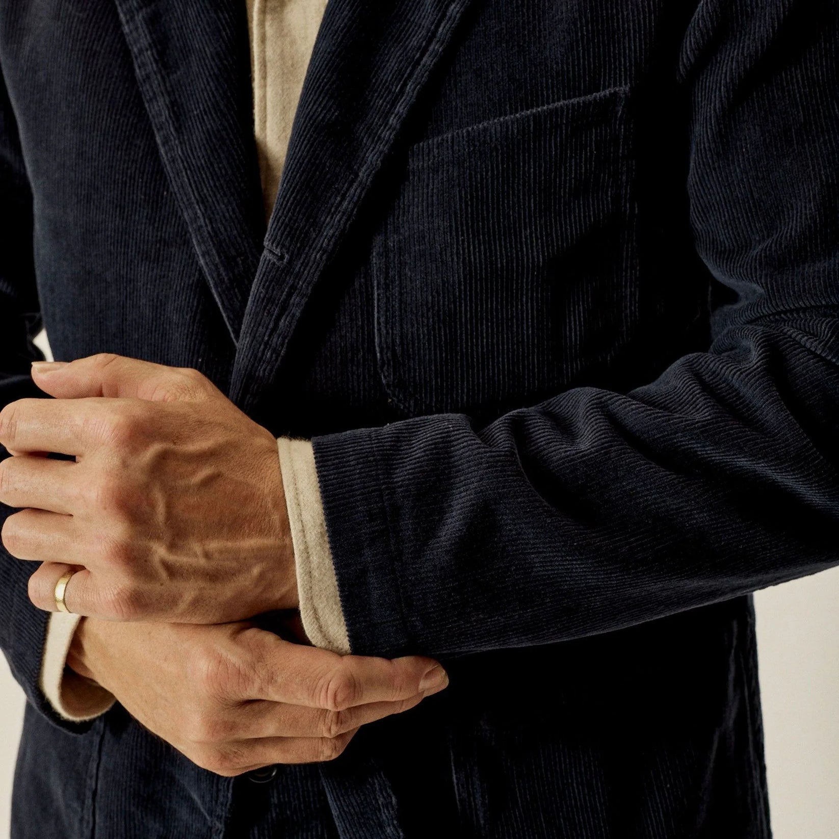 BUCK MASON HIGH RIDGE CORD JACKET IN DRESS NAVY in DRESS NAVY — view 2