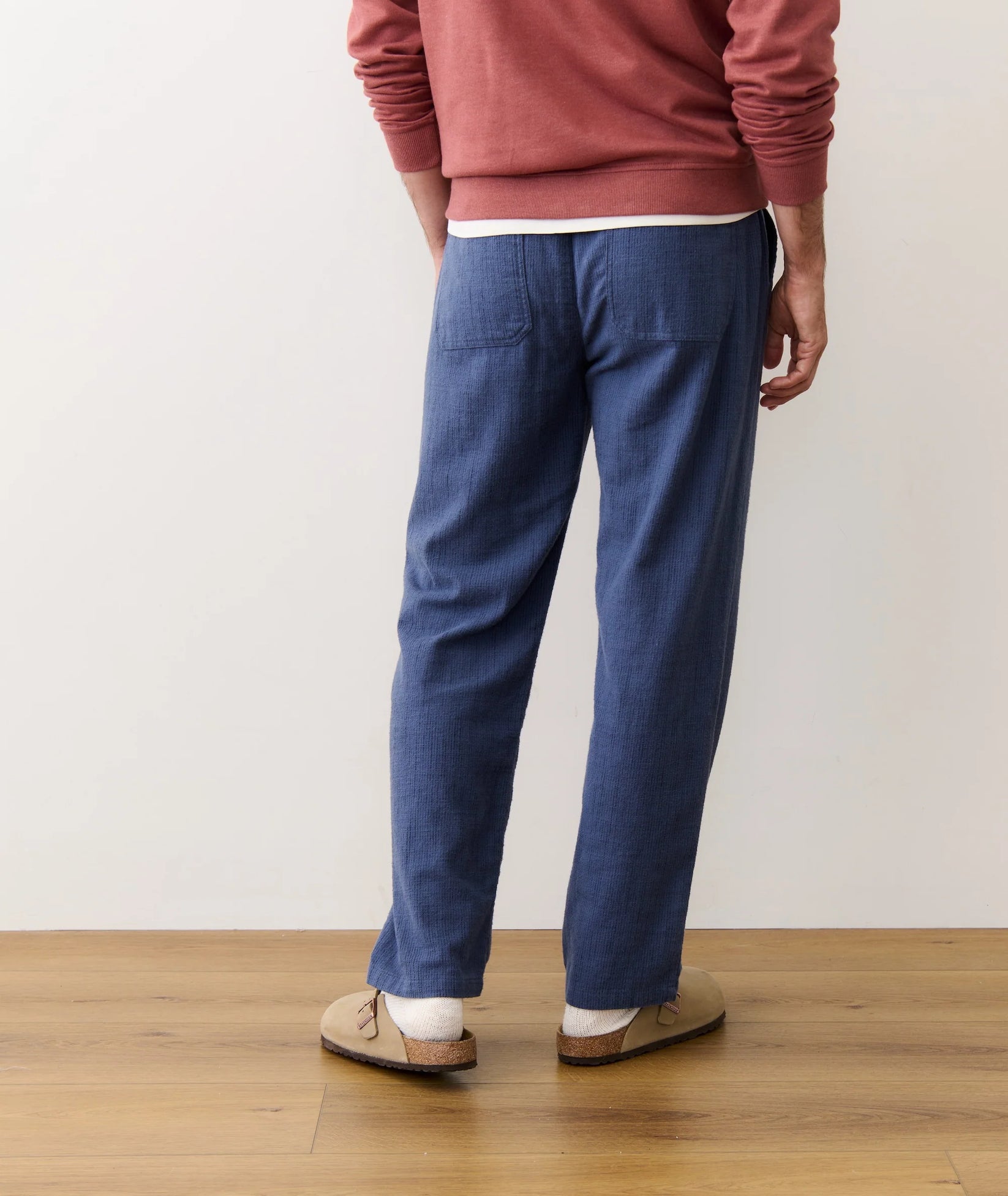 MARINE LAYER CHALET LOUNGE PANT IN NAVY MINI STRIPE in NAVY MINI STRIPE — view 3