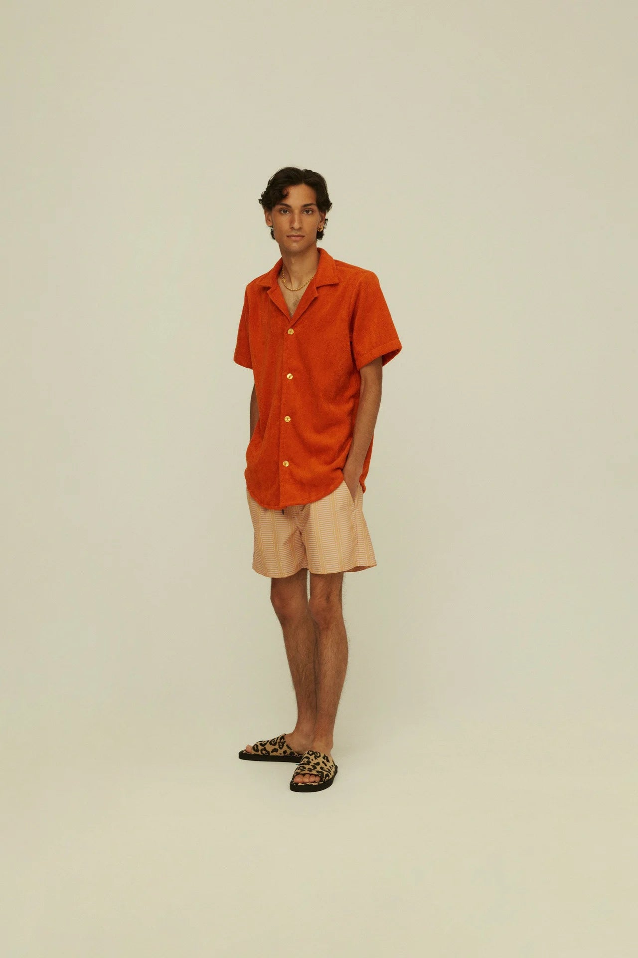 OAS CUBA TERRY SHIRT IN TERRACOTTA in TERRACOTTA — view 3