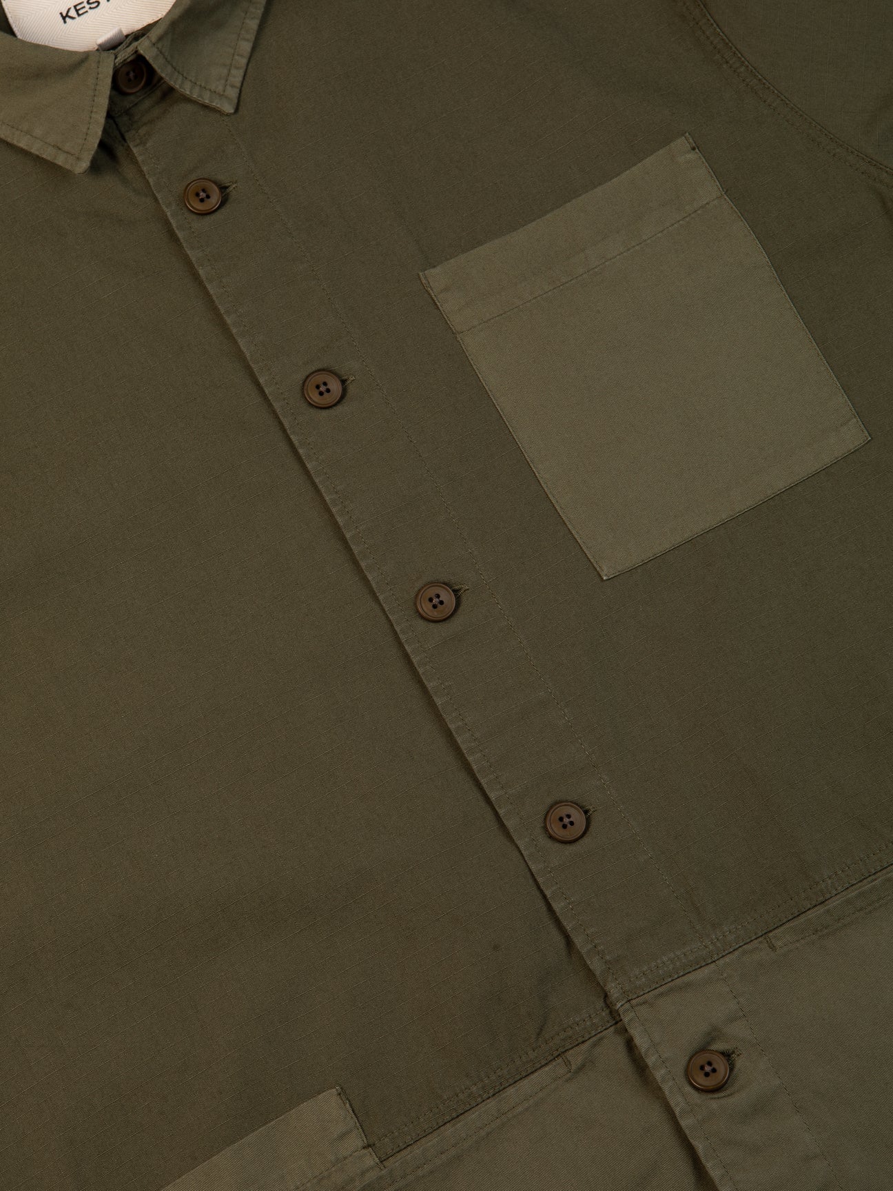 KESTIN ROSYTH OVERSHIRT IN DARK OLIVE in DARK OLIVE — view 3
