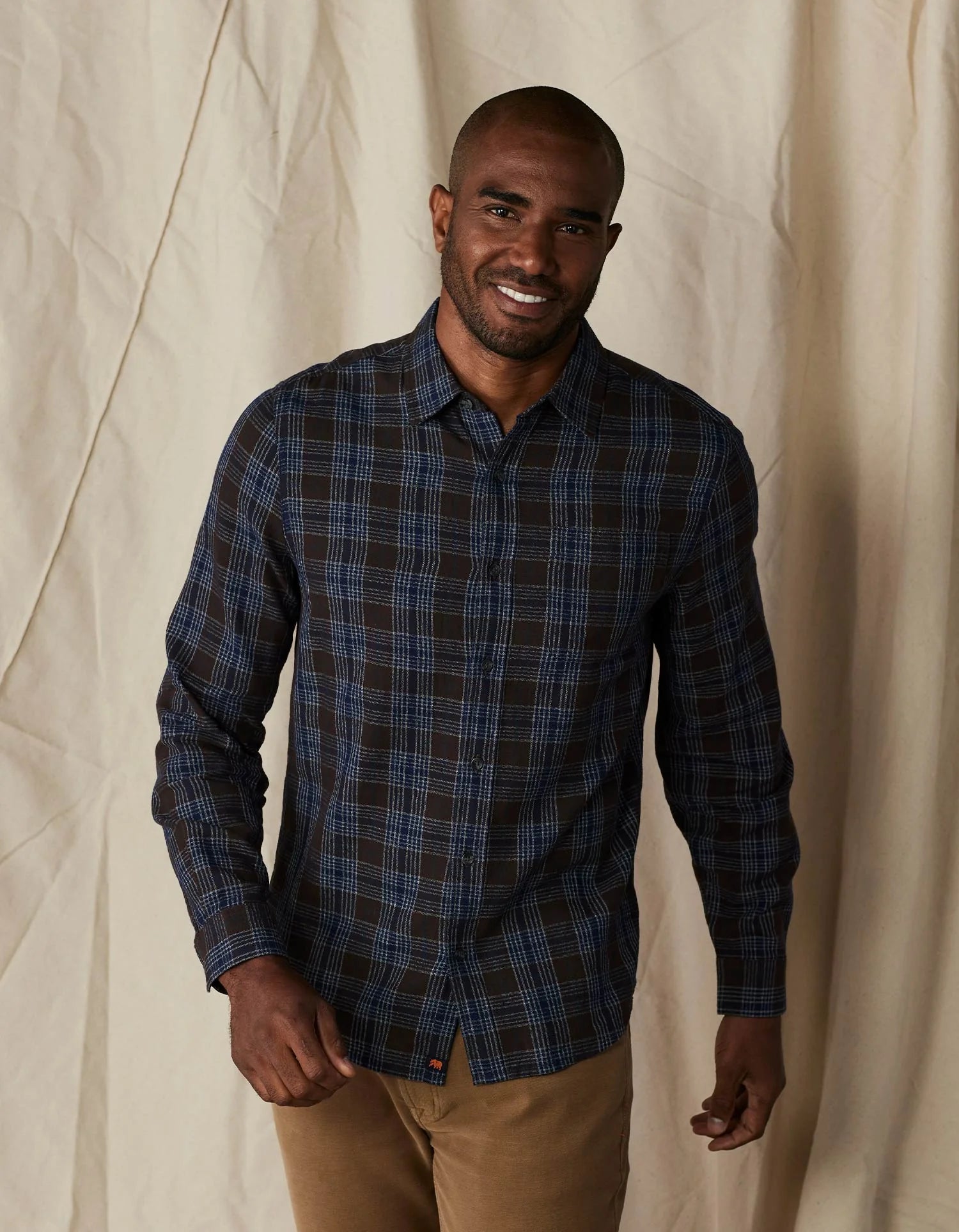 THE NORMAL BRAND NIKKO CLASSIC BUTTON UP SHIRT IN BROWN PLAID in BROWN PLAID — view 2