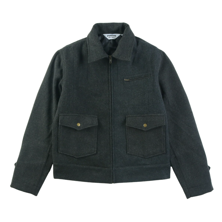 PATINA WOOL CREW JACKET IN GREY