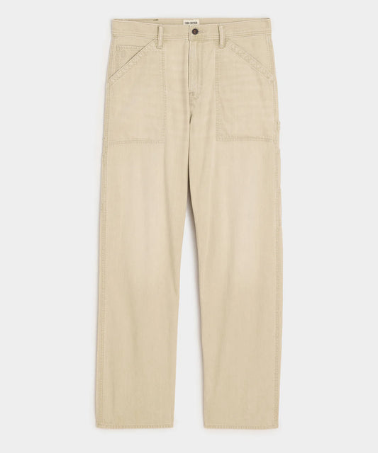 TODD SNYDER RELAXED PAINTER PANT IN JEAN KHAKI