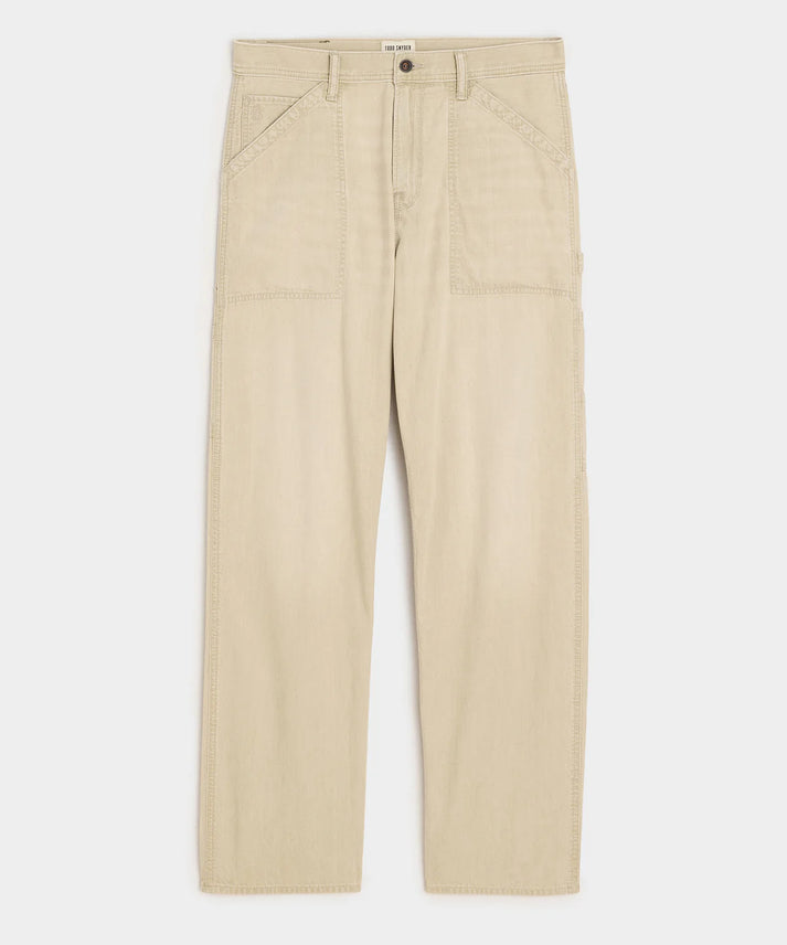 TODD SNYDER RELAXED PAINTER PANT IN JEAN KHAKI