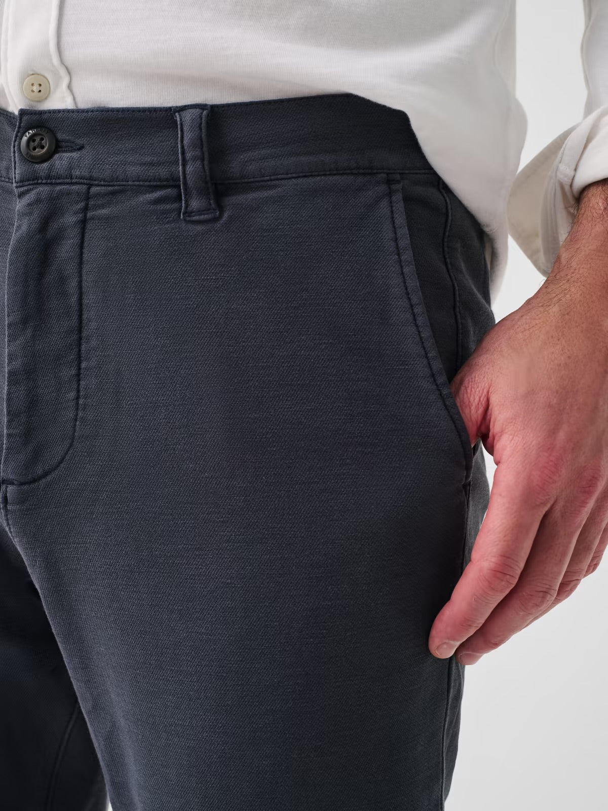 FAHERTY STRETCH TERRY CHINO IN NAVY in NAVY — view 3
