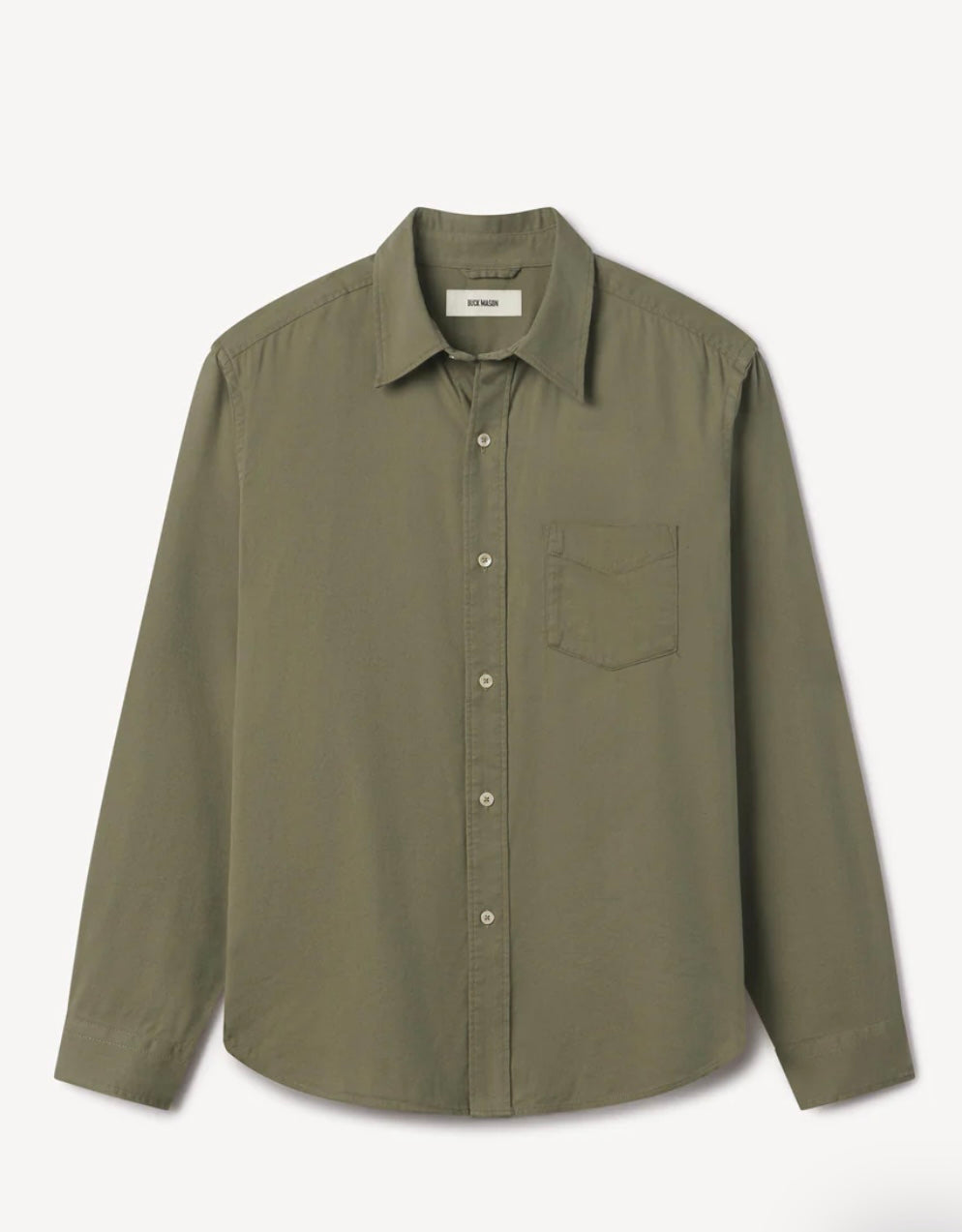 Buck Mason - BUCK MASON TWILL ONE POCKET SHIRT IN MESQUITE GREEN - Rent With Thred