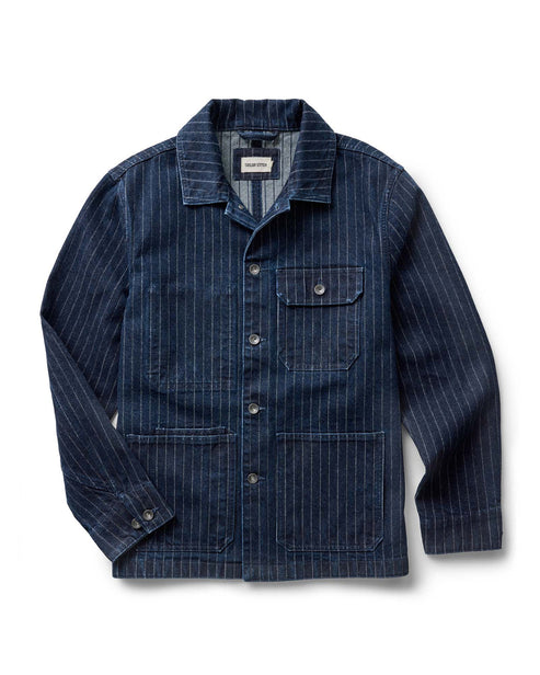 TAYLOR STITCH THE FREMONT JACKET IN RINSED INDIGO DOBBY DENIM product view
