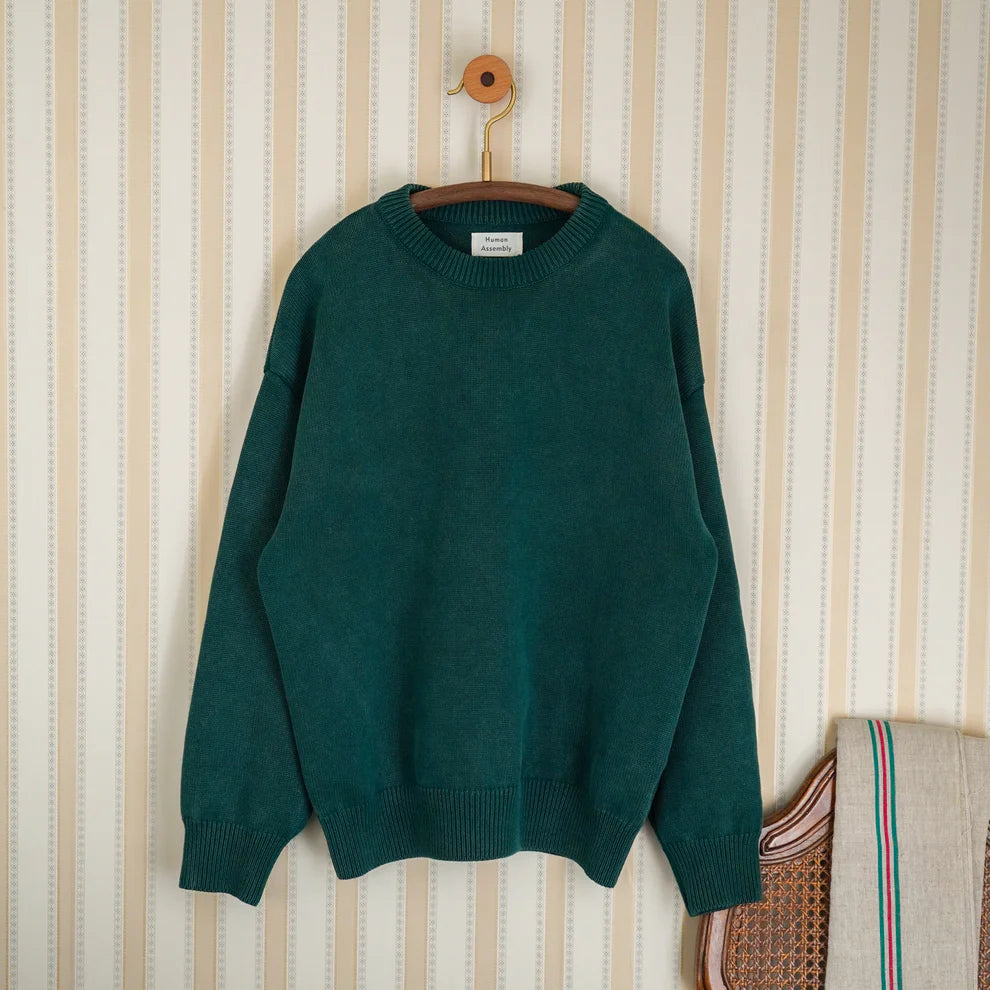 HUMAN ASSEMBLY Nº 812 CREWNECK SWEATER IN GREEN in GREEN — main product view