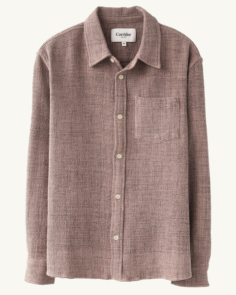 CORRIDOR PIGMENT DYED WAFFLE LS IN DUSK in DUSK — main product view