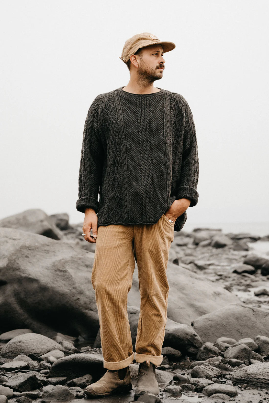 OTTWAY THE LABEL DAYTON PANT IN BROWN CORD in BROWN CORD — view 6
