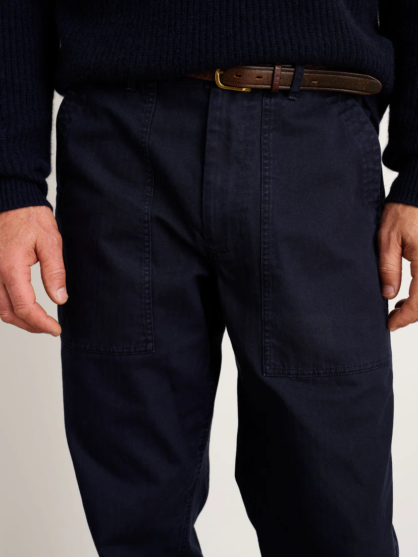 ALEX MILL FIELD PANT IN HERRINGBONE NAVY