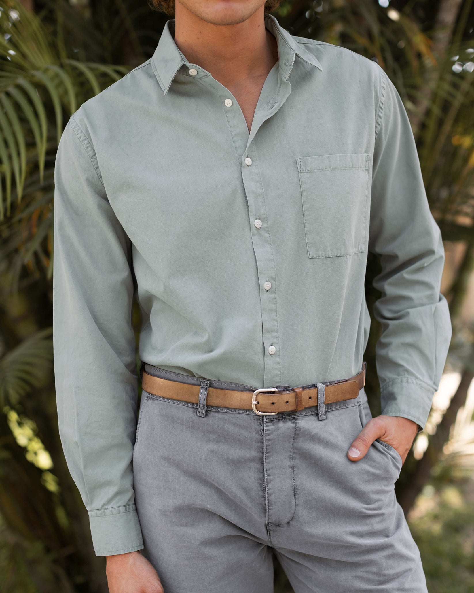 ALEX CRANE PAC SHIRT IN JADE in JADE — view 2