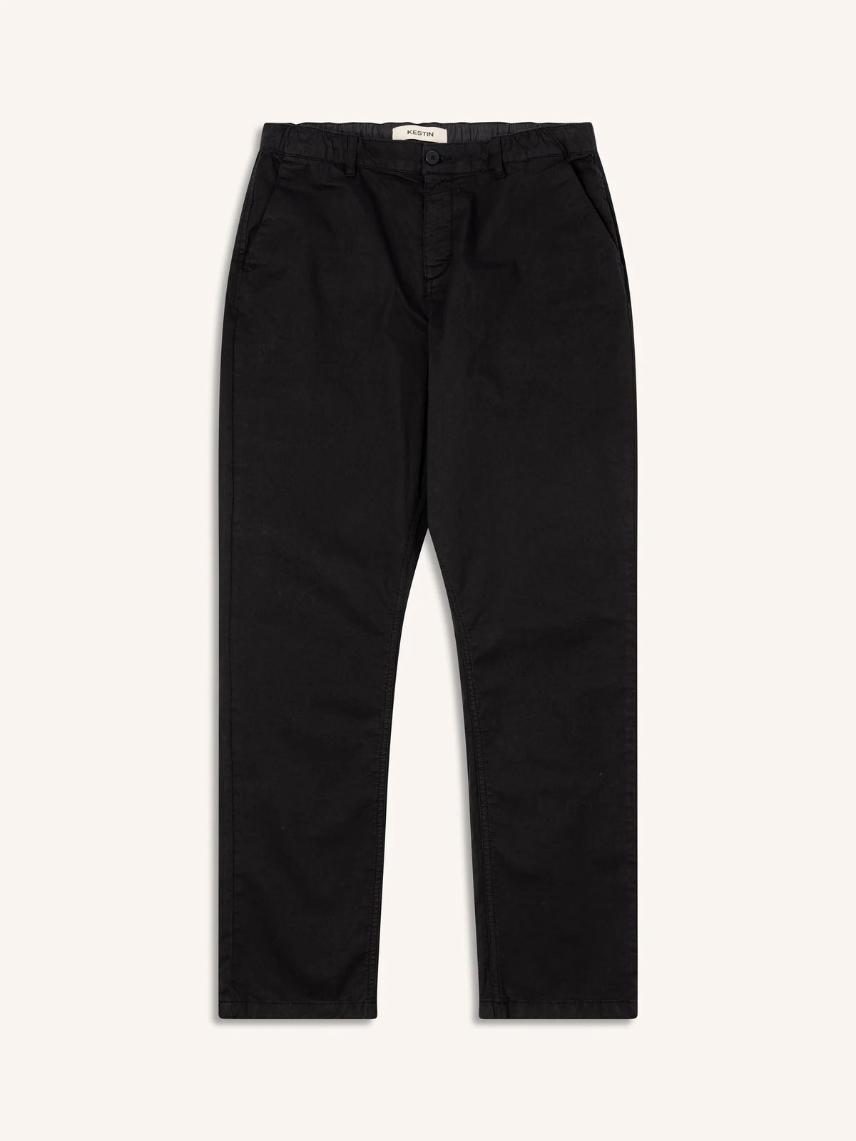 KESTIN INVERNESS TROUSER IN BLACK COTTON TWILL
