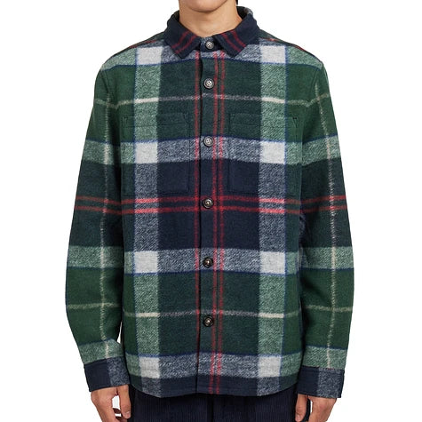 Barbour Woodlane Brushed Check Overshirt Evergreen Tartan