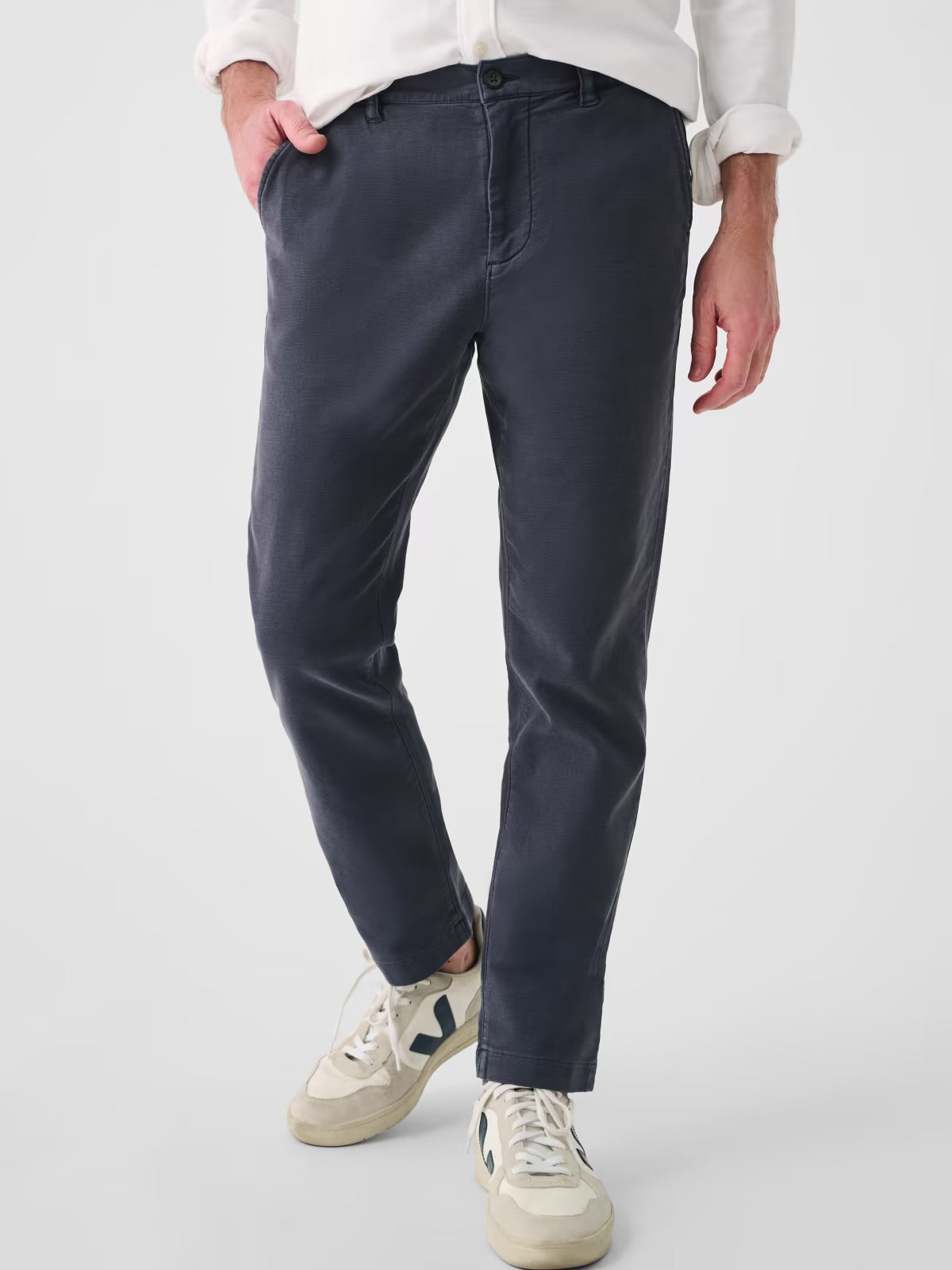 FAHERTY STRETCH TERRY CHINO IN NAVY