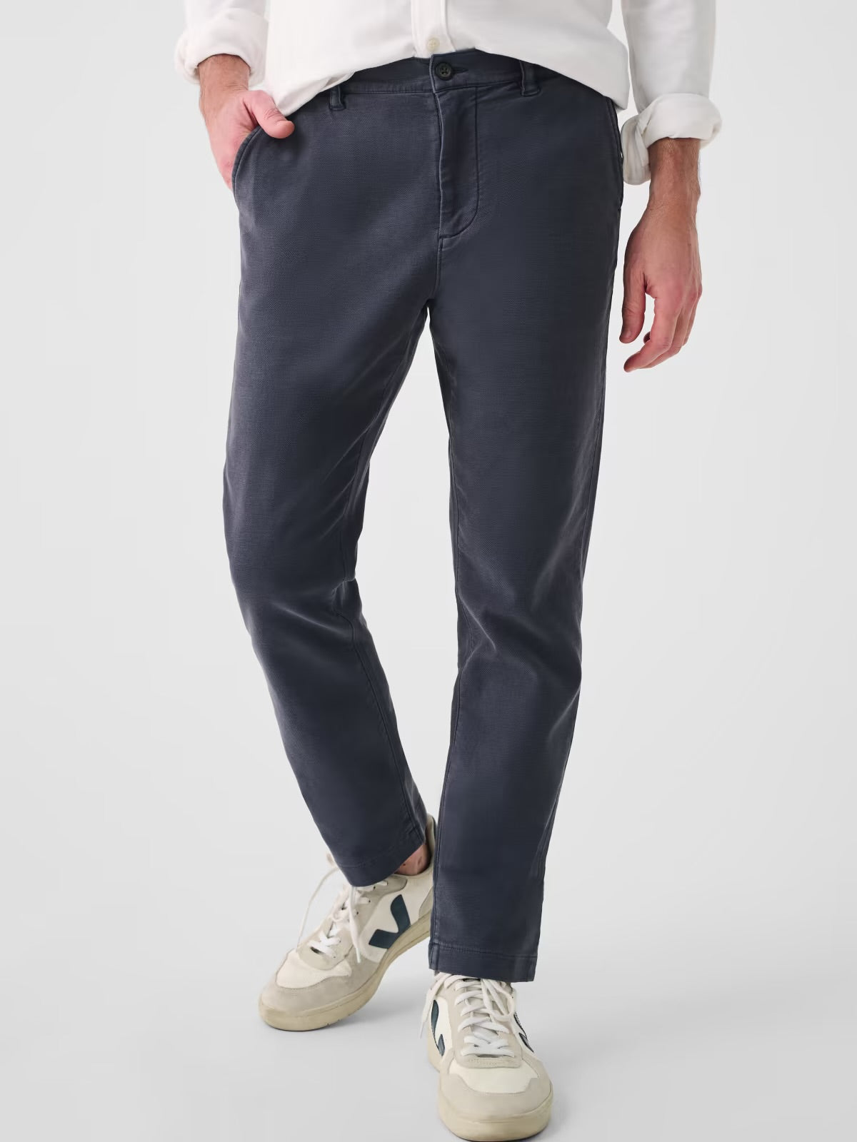 FAHERTY STRETCH TERRY CHINO IN NAVY in NAVY — main product view