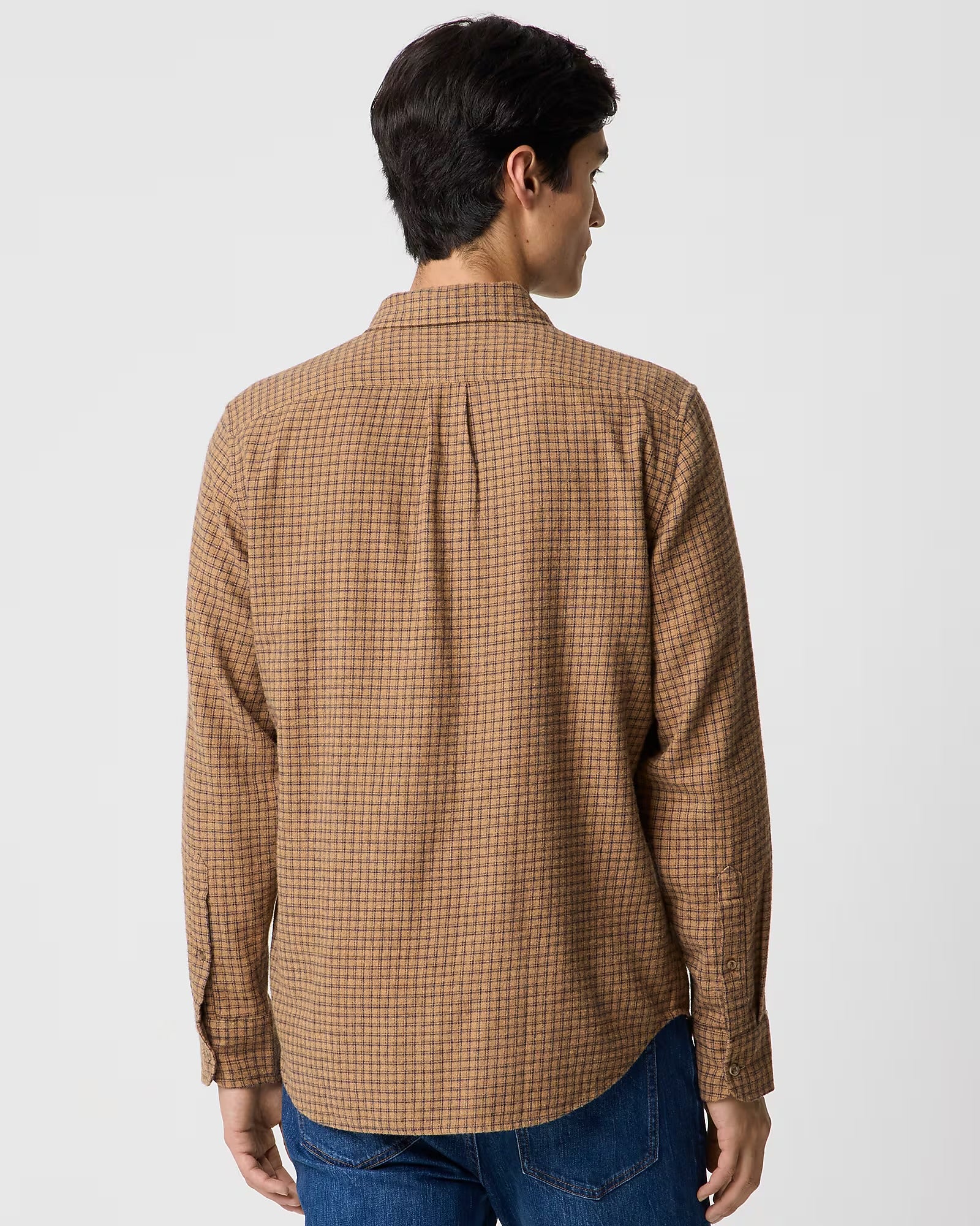 J. Crew J.CREW BRUSHED TWILL SHIRT IN HEATHER CAMEL MULTI in HEATHER CAMEL MULTI — view 3