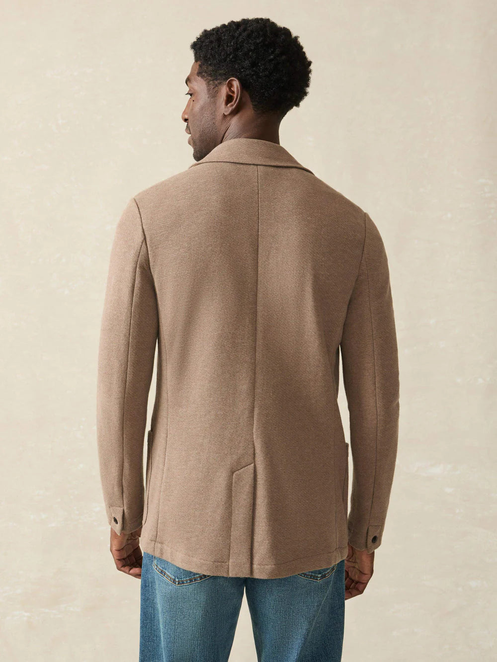 FAHERTY INLET KNIT BLAZER IN WALNUT MELANGE in WALNUT MELANGE — view 4