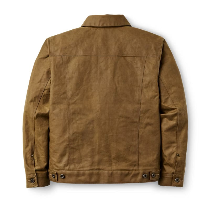 FILSON TIN CLOTH SHORT LINED CRUISER IN DARK TAN