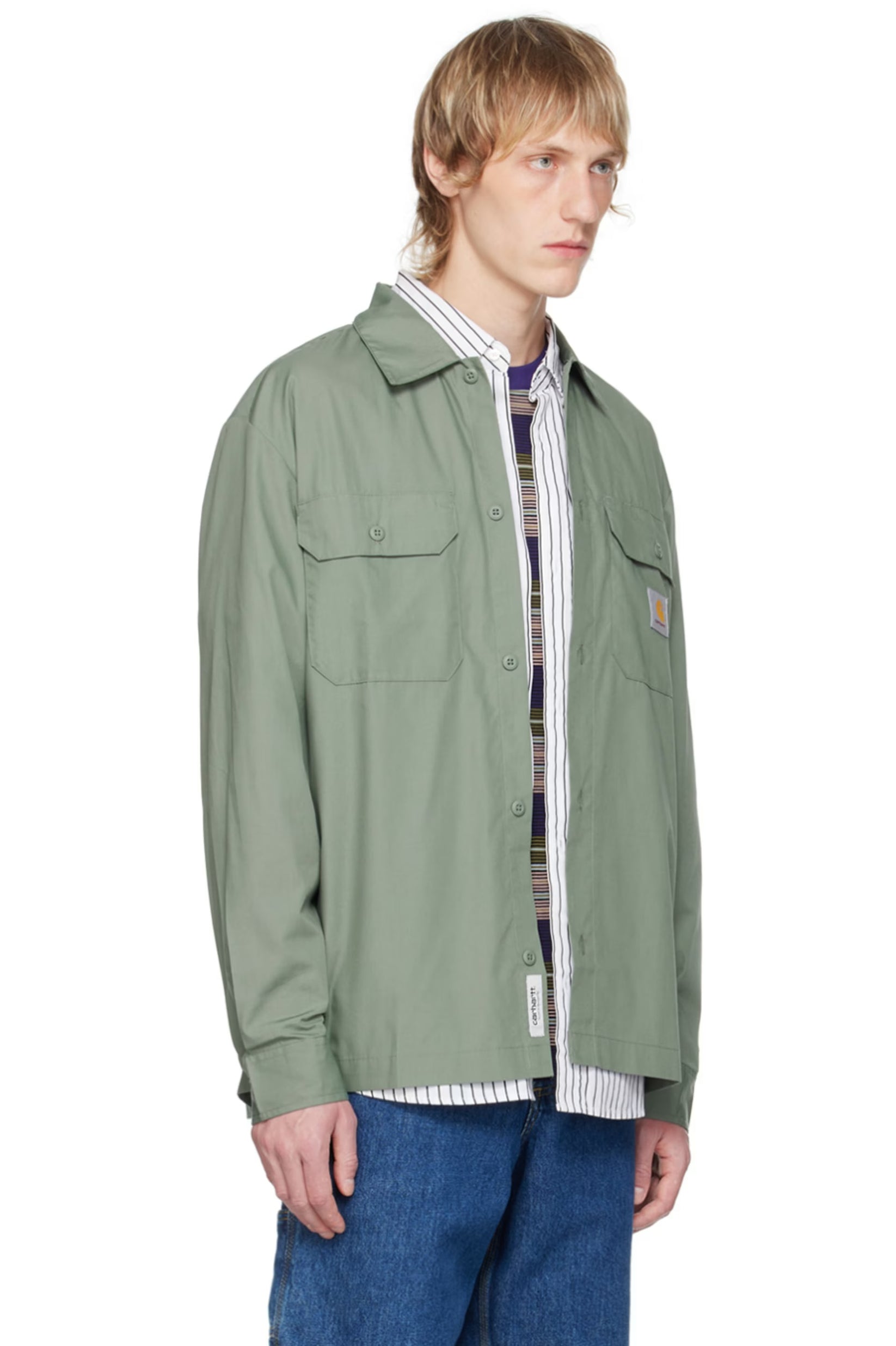 CARHARTT WIP CRAFT SHIRT IN GREEN in GREEN — view 2