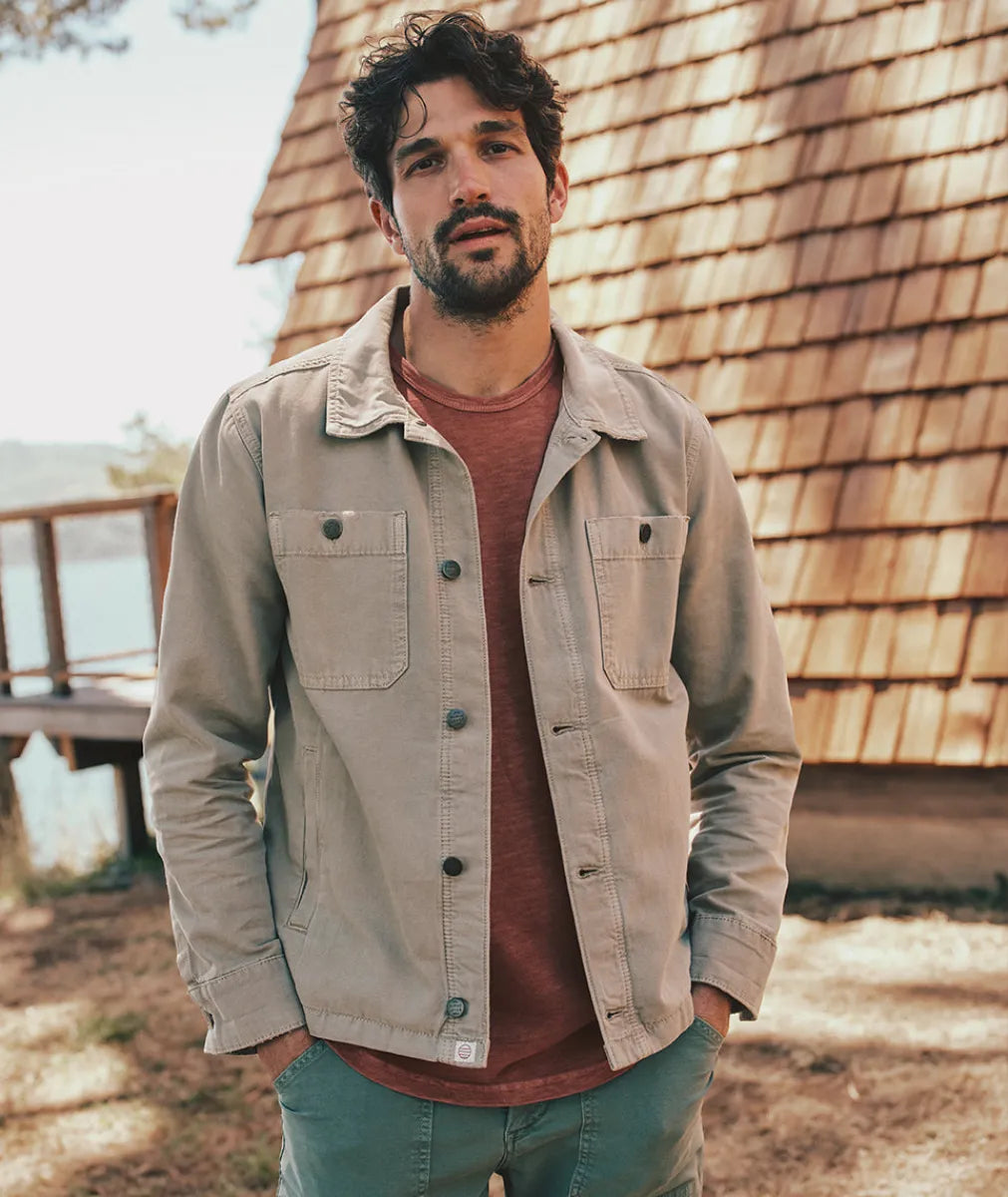 MARINE LAYER PATRICK CANVAS JACKET IN NATURAL in NATURAL — main product view