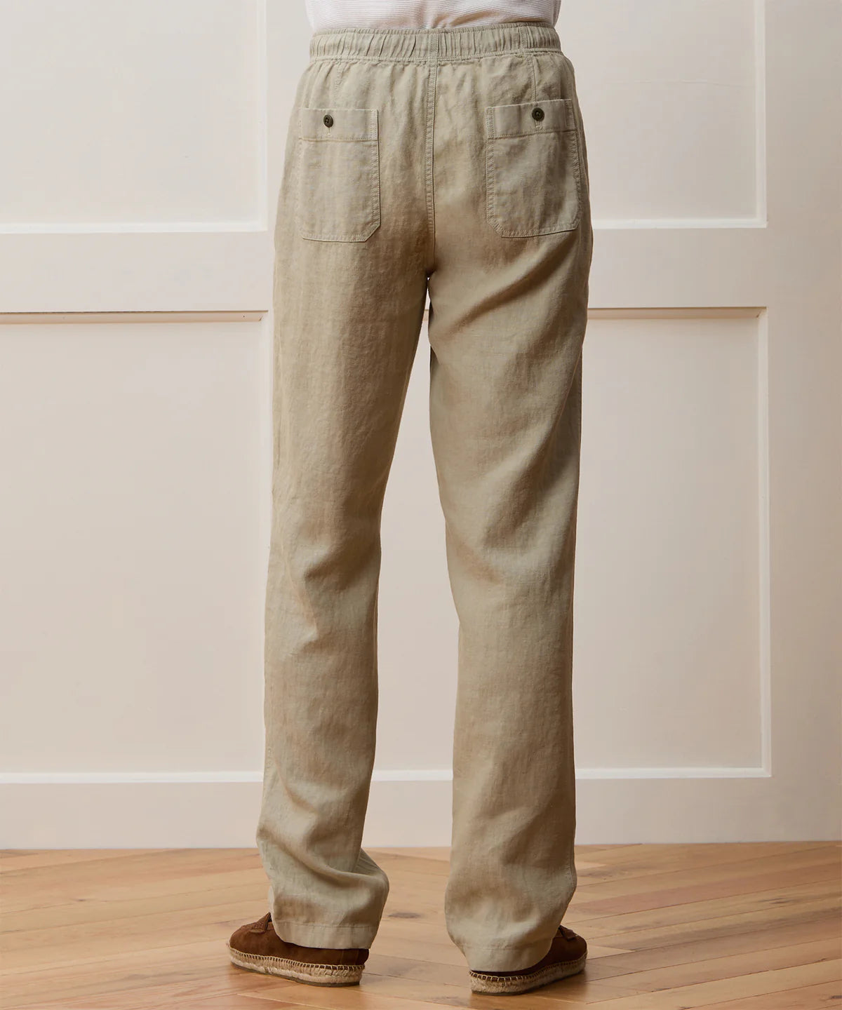 TODD SNYDER STRAIGHT FIT LINEN BEACH PANT IN DESERT SAGE in DESERT SAGE — view 2