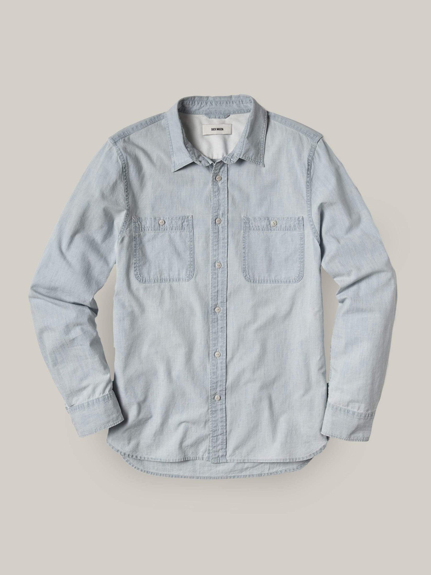 BUCK MASON CHAMBRAY WORK SHIRT IN LIGHT WASH in LIGHT WASH — main product view
